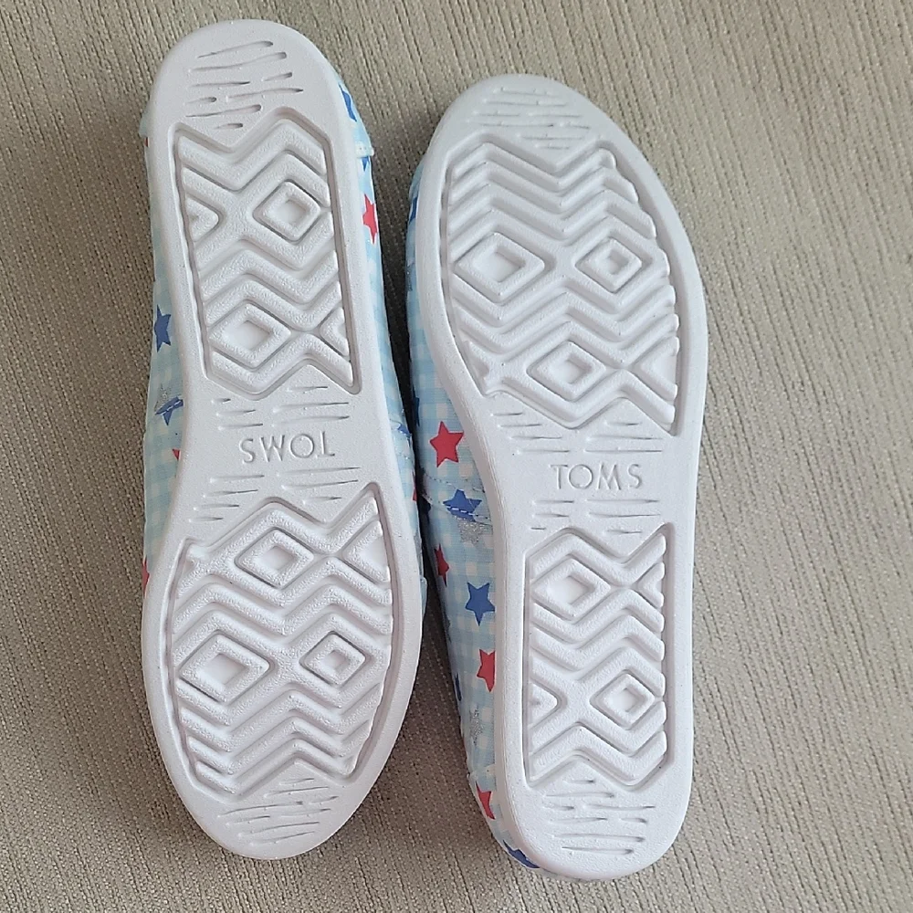 TOMS Kids' Star Print Shoes - Blue and Red new